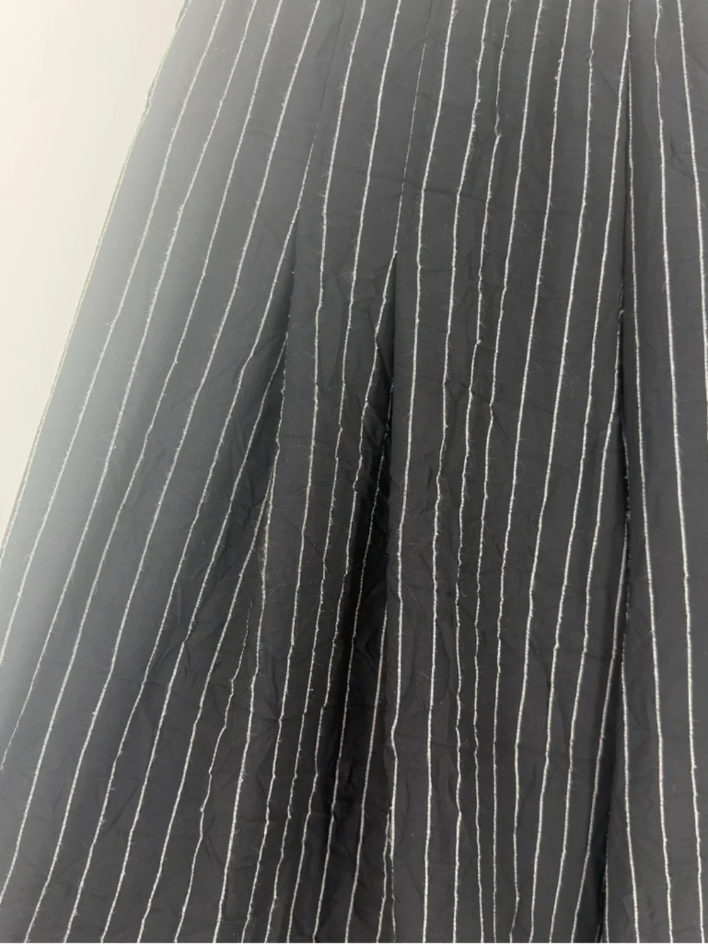 Alembika Culotte‎ Wide Leg Pants Black Pinstripe Elastic Waist Size 3 (Large)